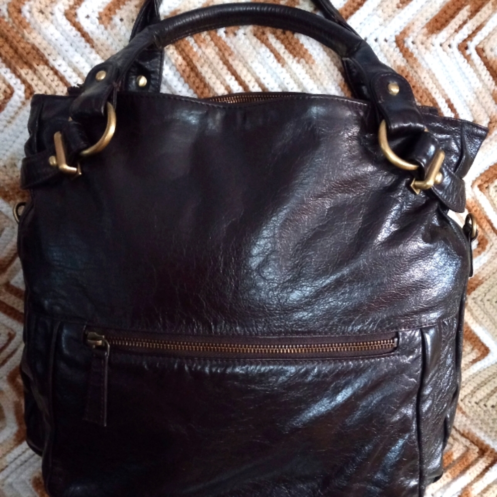 Authentic Latico NJ Dark Chocolate Leather Purse